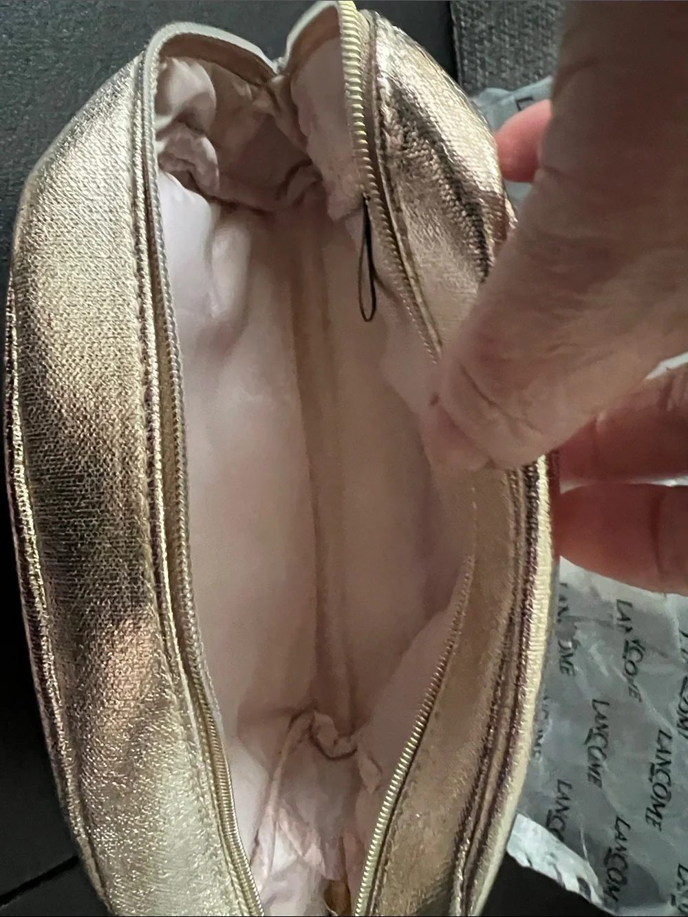 Metallic Gold Cosmetic Pouch